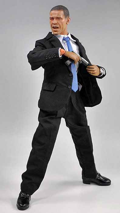 Illustration for article titled Best Obama Action Figure Ever Battles Darth Vader, Terrorists, Dick Cheney